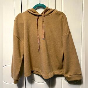 MNG by Mango Cropped hoodie Tan Sweater size Large